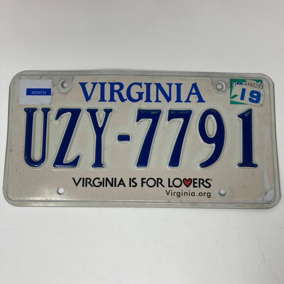 2018-19 Virginia License Plate Pair UZY-7791 ---- VIRGINIA IS FOR LOVERS - Picture 4 of 5